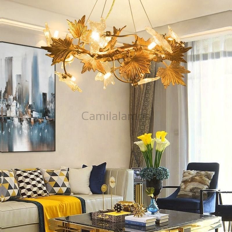 Maple Leaf Branch Chandelier - Camilalamps - fl-1Caple Leaf-11273