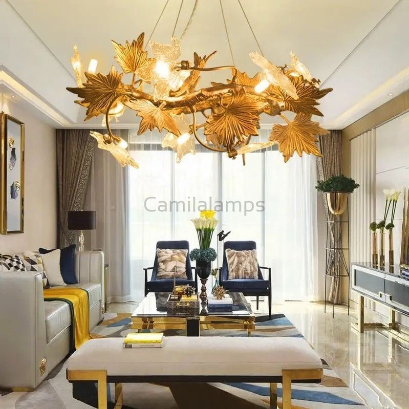 Maple Leaf Branch Chandelier - Camilalamps - fl-1Caple Leaf-11275
