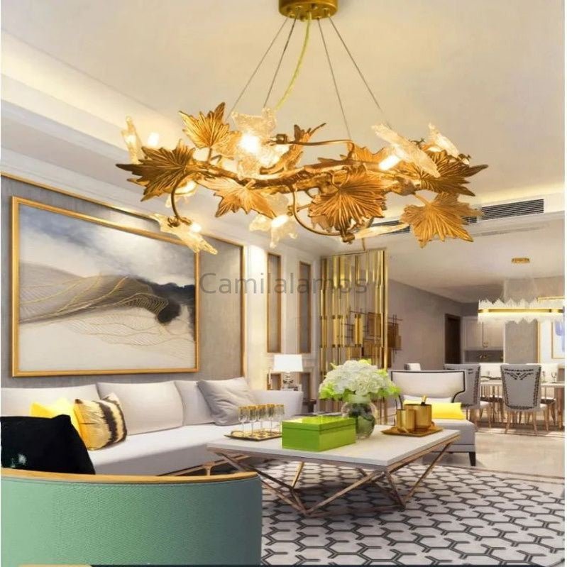 Maple Leaf Branch Chandelier - Camilalamps - fl-1Caple Leaf-11276