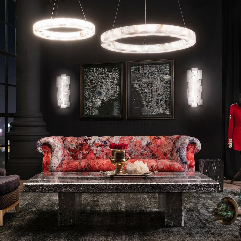 Marble Ravage Round Chandelier 31" - Camilalamps - CA090