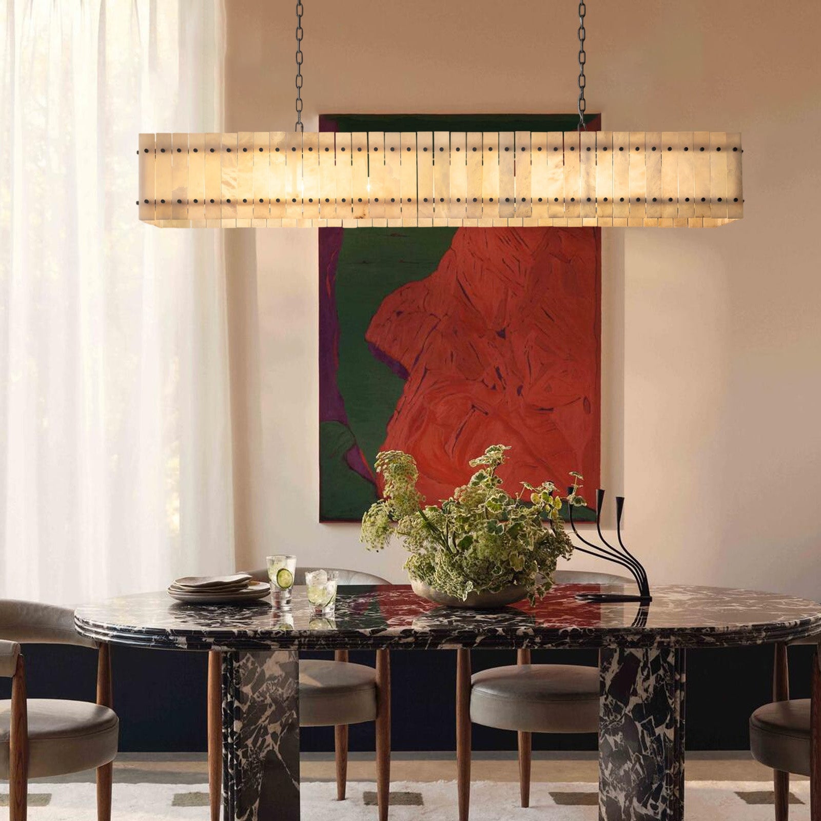 Marcus Alabaster Linear Chandelier - Camilalamps - CA - RH - CH - 2552642