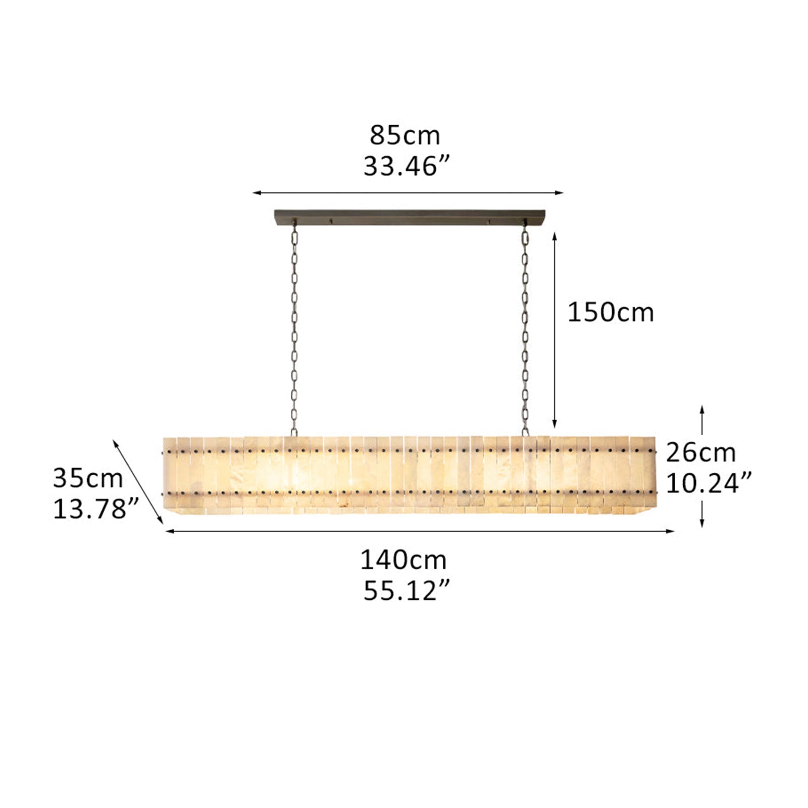 Marcus Alabaster Linear Chandelier - Camilalamps - CA - RH - CH - 2552642