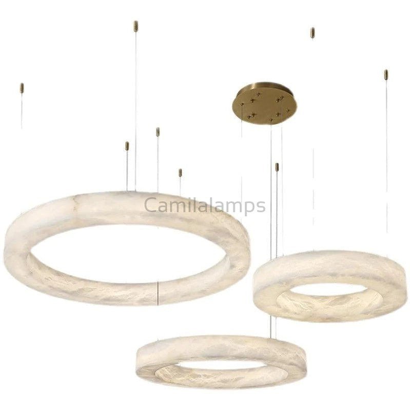 Margot Alabaster Modern Circular Chandelier - Camilalamps - CAM - AB002 - 1