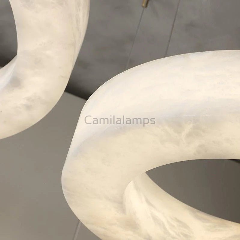 Margot Alabaster Modern Circular Chandelier - Camilalamps - CAM - AB002 - 1