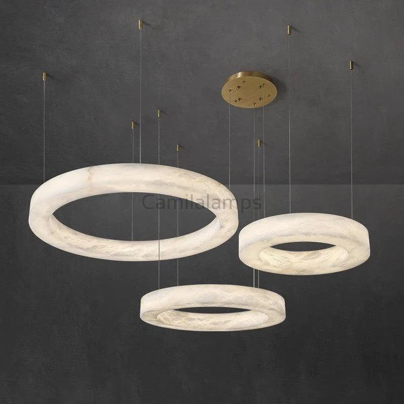 Margot Alabaster Modern Circular Chandelier - Camilalamps - CAM - AB02 - 4