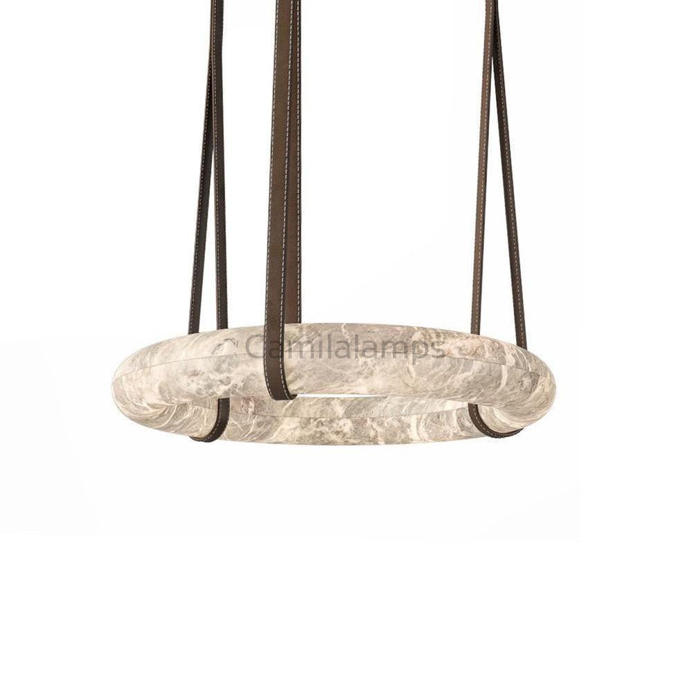 Margot Oslo Pendant Alabaster Chandelier With Leather - Camilalamps - CAM1490 - 8