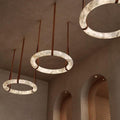Margot Oslo Pendant Alabaster Chandelier With Leather - Camilalamps - CAM1490 - 2