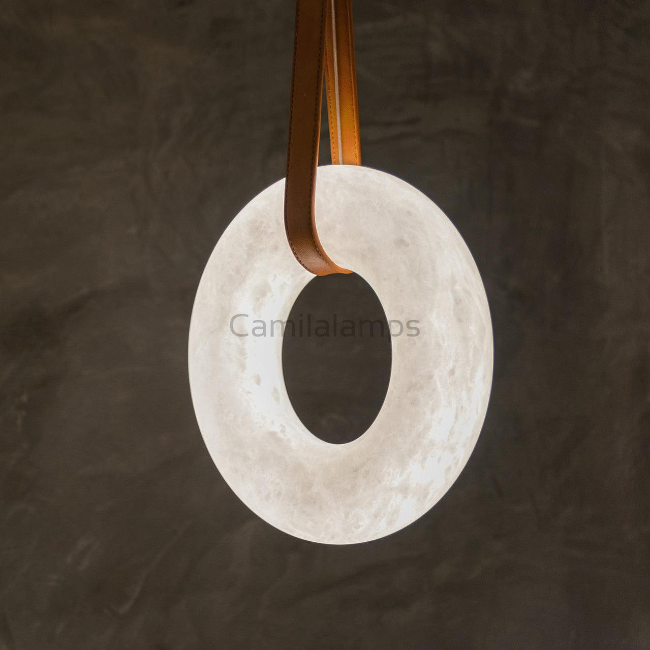 Margot Oslo Pendant Alabaster Chandelier With Leather - Camilalamps - CAM1490 - 1