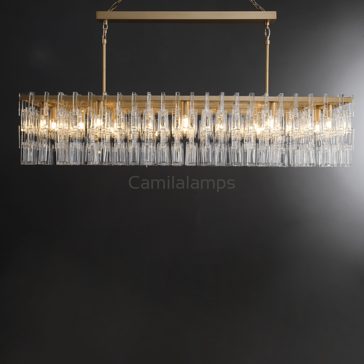 Marigan Elegant Rectangular K9 Crystal Chandelier 60" - Camilalamps - CAM1007