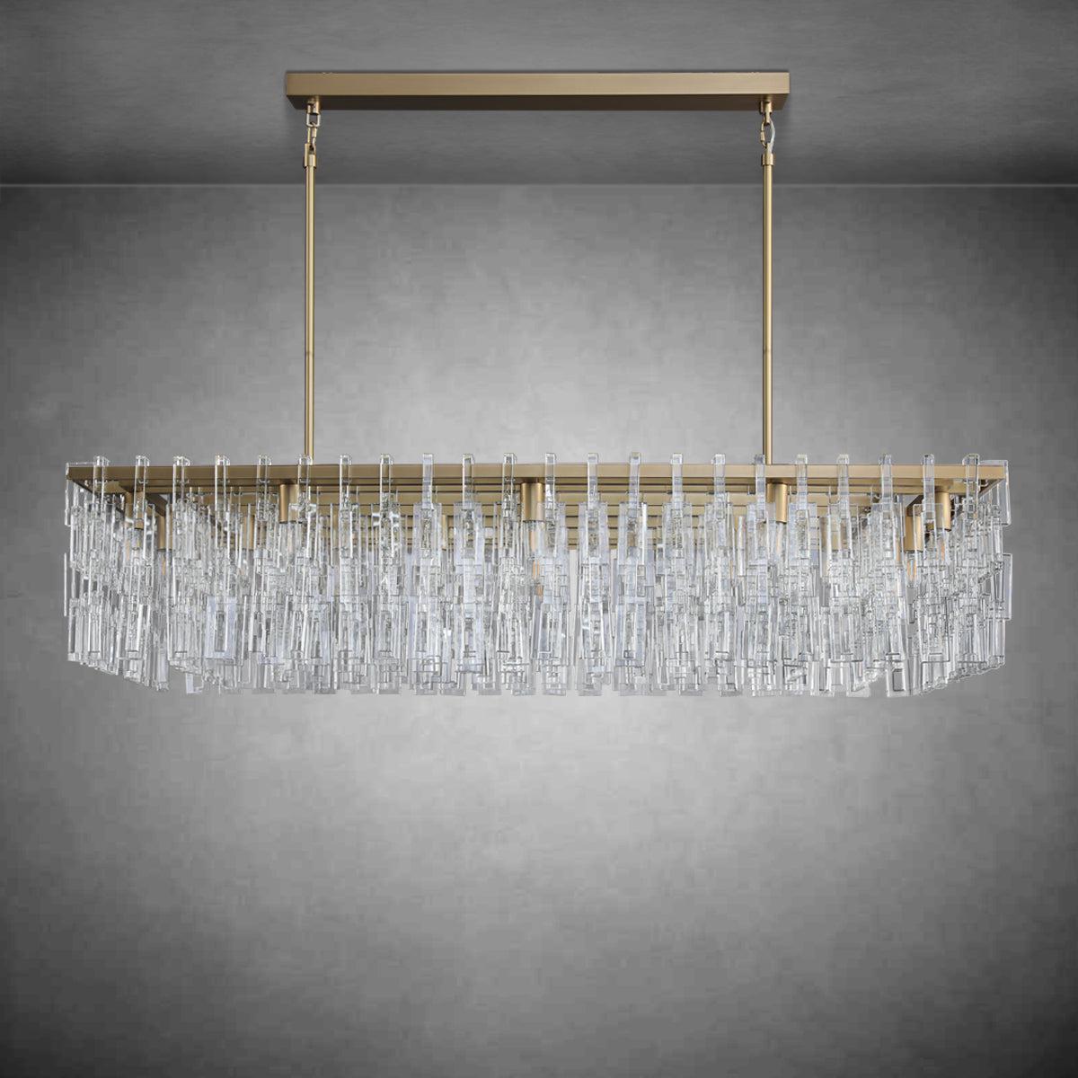 Marigon Modern Rectangular Crystal Chandelier 60" - Camilalamps - CA454