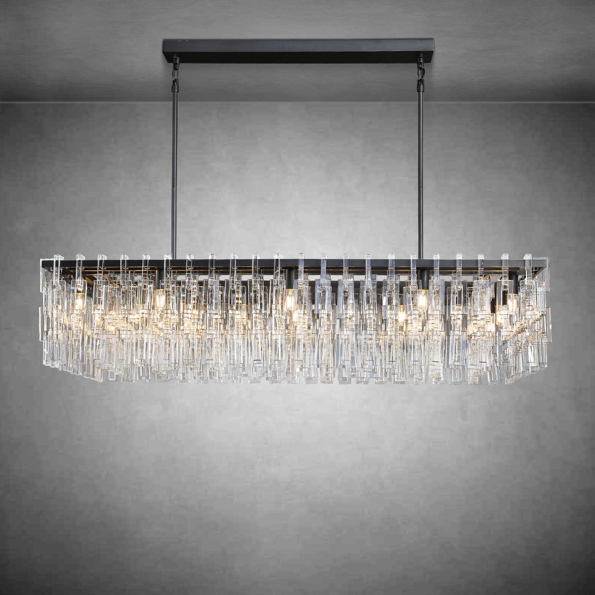Marigon Modern Rectangular Crystal Chandelier 60" - Camilalamps - CA45674