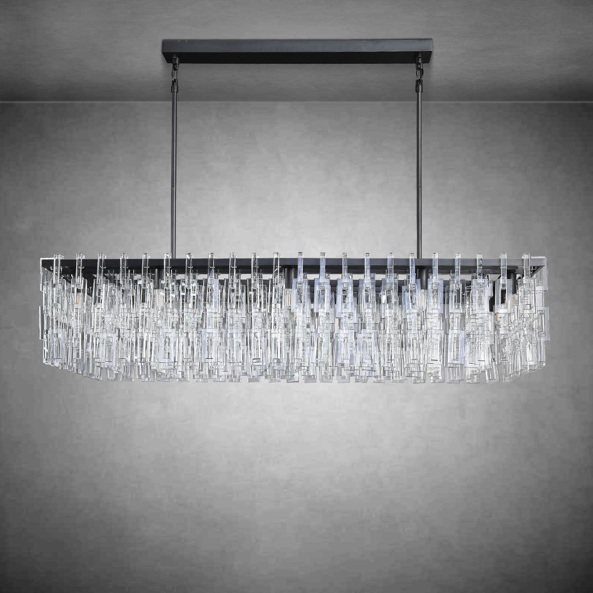 Marigon Modern Rectangular Crystal Chandelier 60" - Camilalamps - CA45674