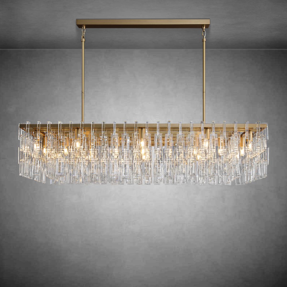 Marigon Modern Rectangular Crystal Chandelier 60" - Camilalamps - CA454