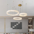 Marika Alabaster Ring Chandelier - Camilalamps - Marik - 1662 - 3 Rin - Brass - Warm - 11