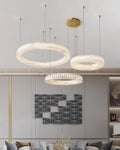 Marika Alabaster Ring Chandelier - Camilalamps - Marik - 1662 - 3 Rin - Brass - Warm - 11