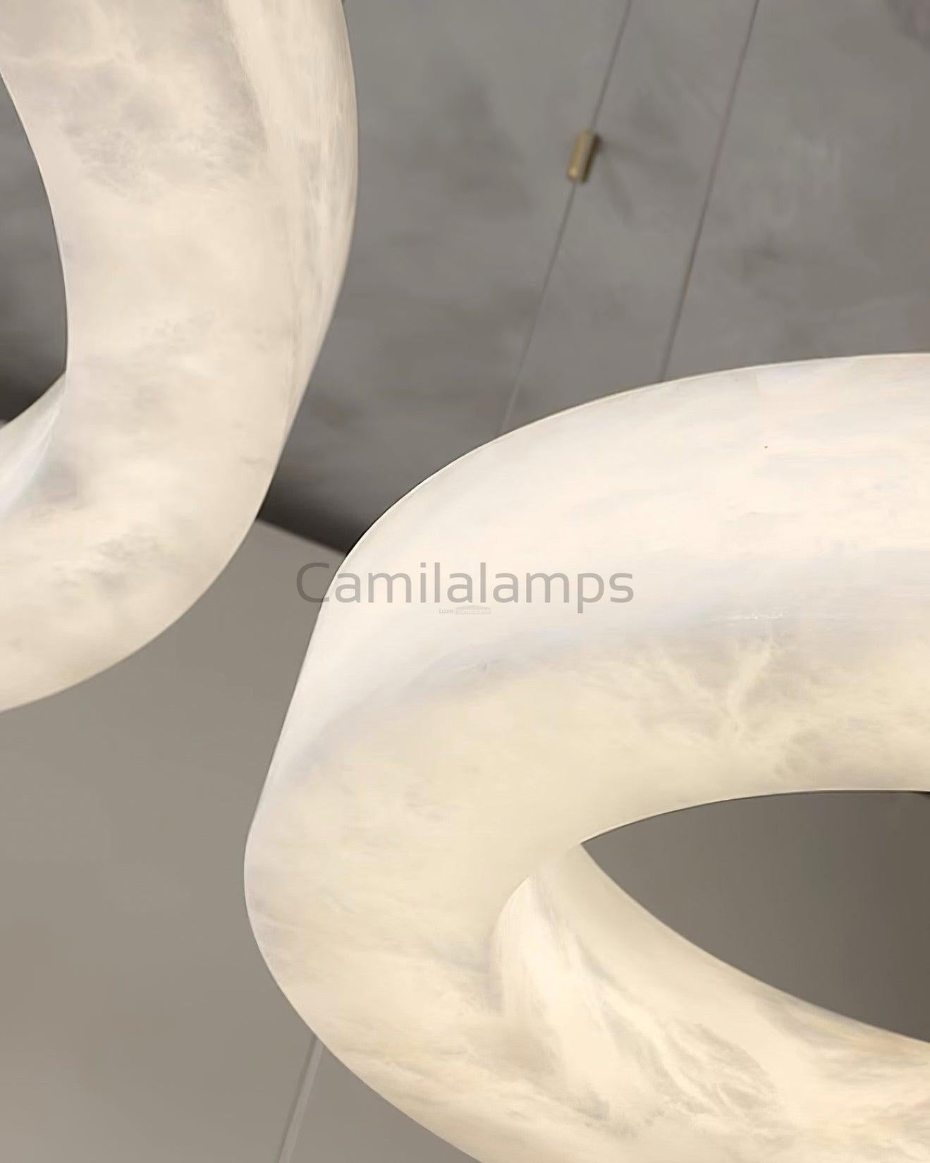 Marika Alabaster Ring Chandelier - Camilalamps - Marik - 1662 - 3 Rin - Brass - Warm - 11