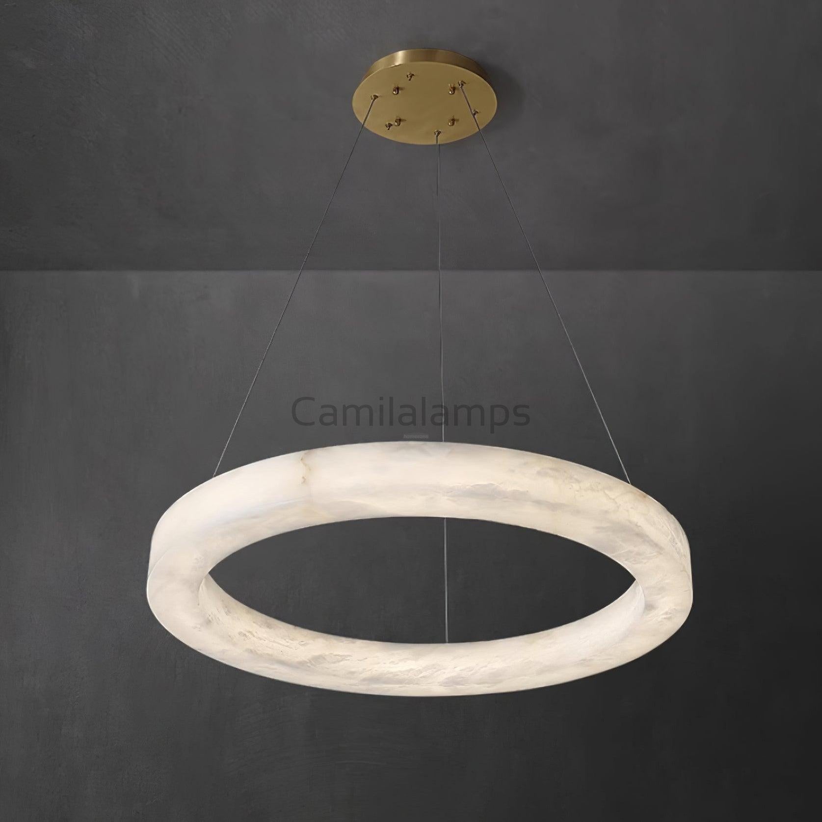 Marika Alabaster Ring Chandelier - Camilalamps - Marik - 1662 - ? 31. - Brass - Warm - 5