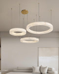 Marika Alabaster Ring Chandelier - Camilalamps - Marik - 1662 - 3 Rin - Brass - Warm - 11