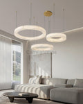 Marika Alabaster Ring Chandelier - Camilalamps - Marik - 1662 - 3 Rin - Brass - Warm - 11