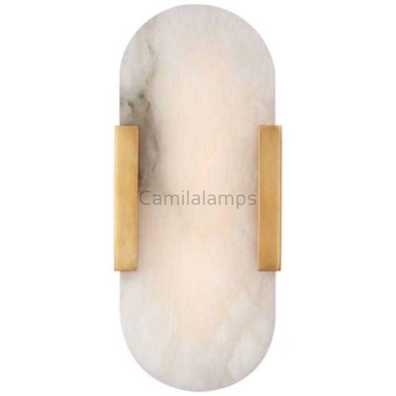 Melang Lowell Elongated Alabaster Wall Sconce 10" - Camilalamps - CA - FA - Alabaster - 038
