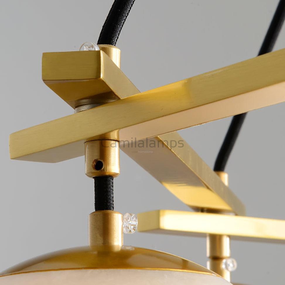 Miira Alabaster Chandelier with 3/6/8 heads - Camilalamps - Miira - 1606 - 3 hea - Brass - 1