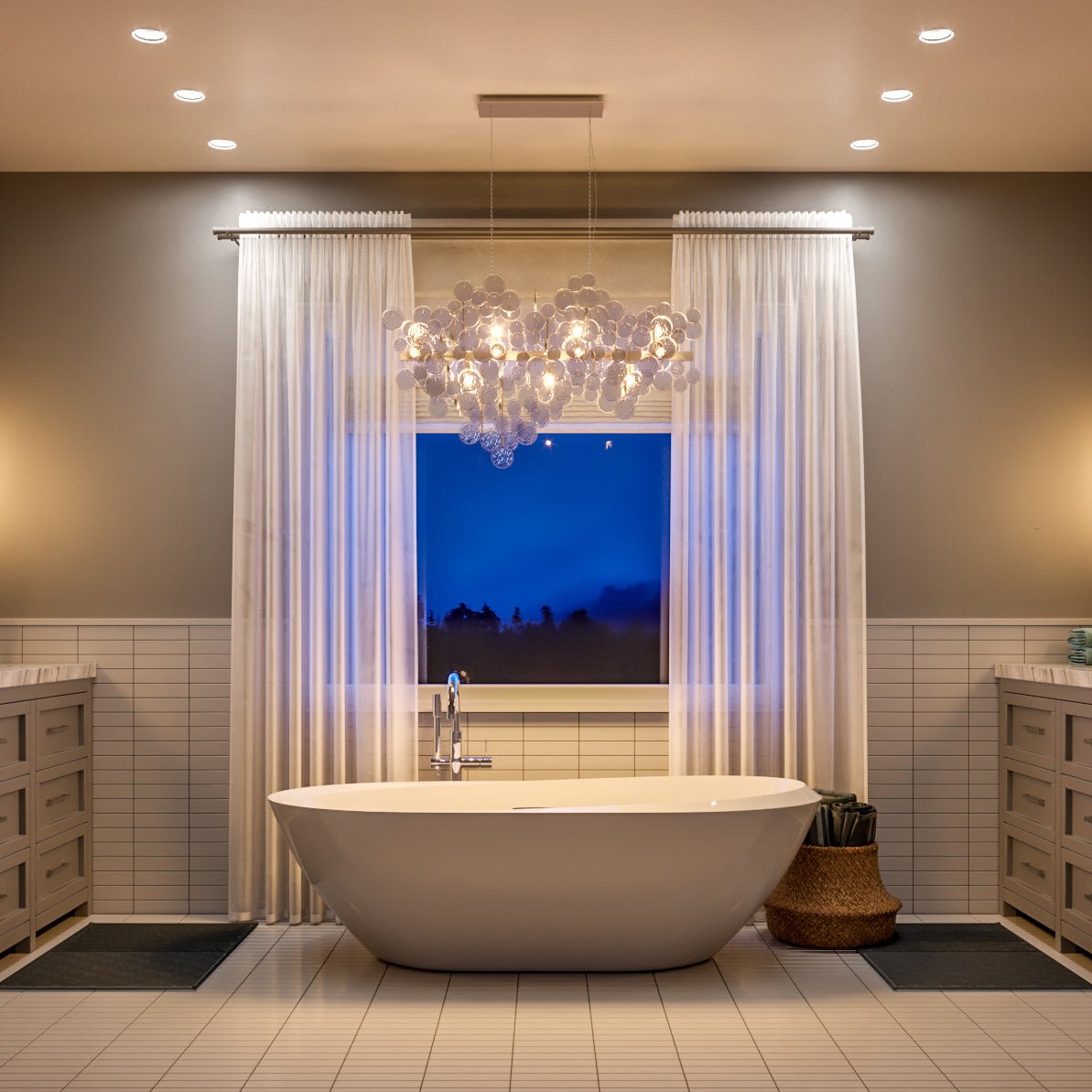 Mirella Trento Clustered Glass Linear Chandelier - Camilalamps - CAARHWS - 2562004