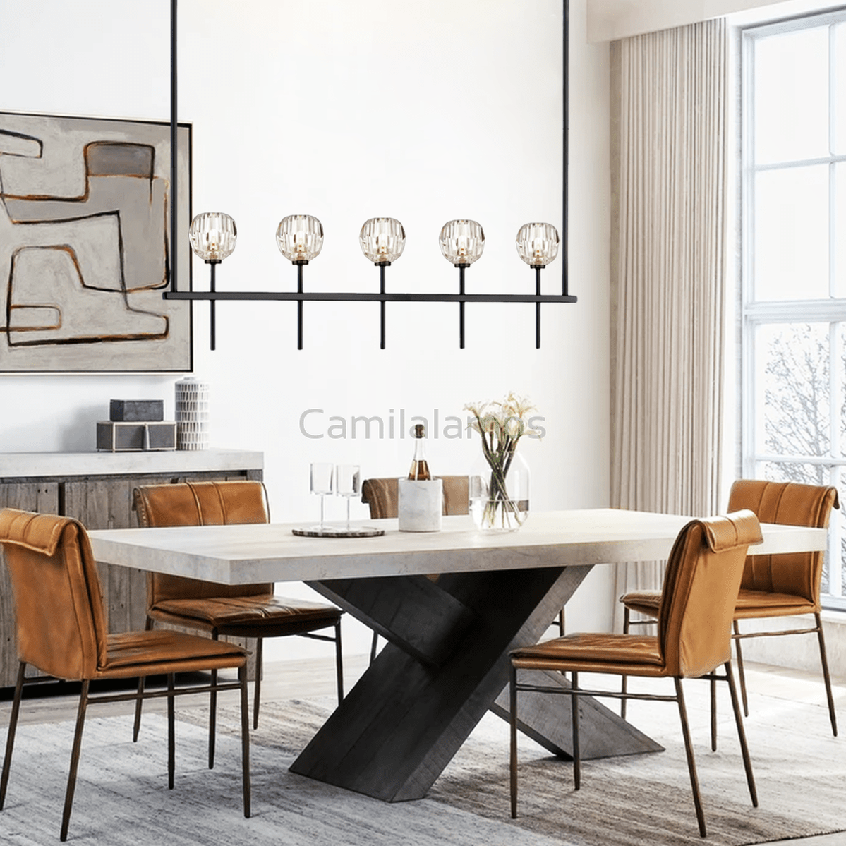 Mitchell Clear Glass Linear Chandelier - Camilalamps - CA - LI2024 - C5826