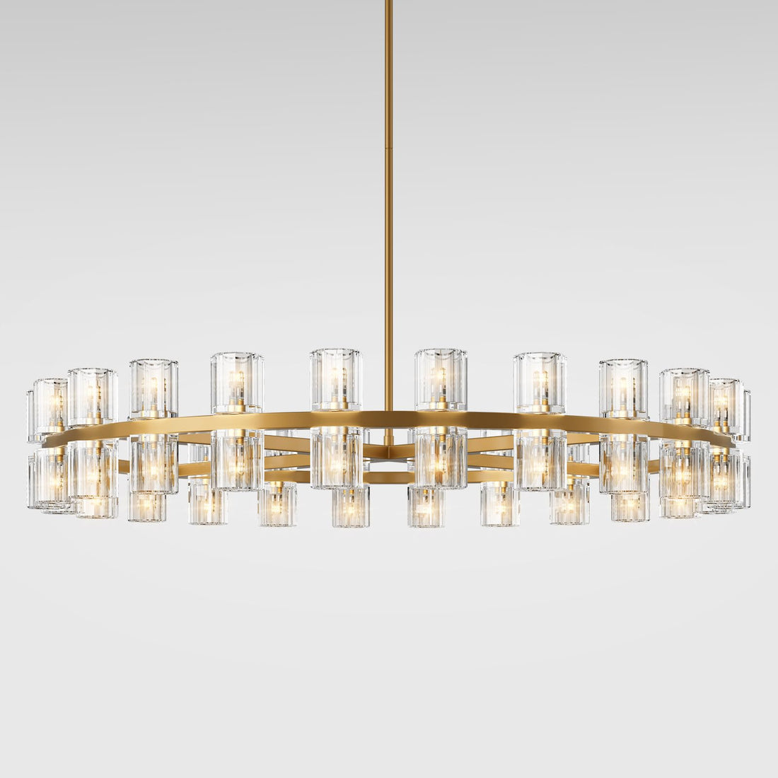 Modern 36" Gold Round Chandelier Light Fixture, K9 Crystal Chandeliers for Dining Room, Living Room, Dining Room Chandeliers Over Table, Chandelier for Bedroom, Foyer, Includes 36XG4 Bulbs - Camilalamps - B0D91R3LNB