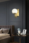 Modern Alabaster Ball Wall Sconce - Camilalamps - CA - MABWS - 1
