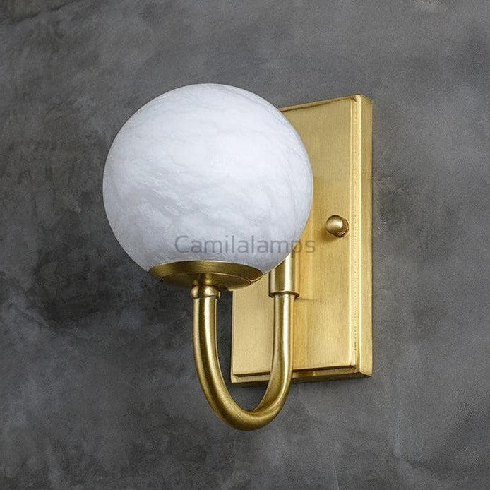 Modern Alabaster Ball Wall Sconce - Camilalamps - CA - MABWS - 1