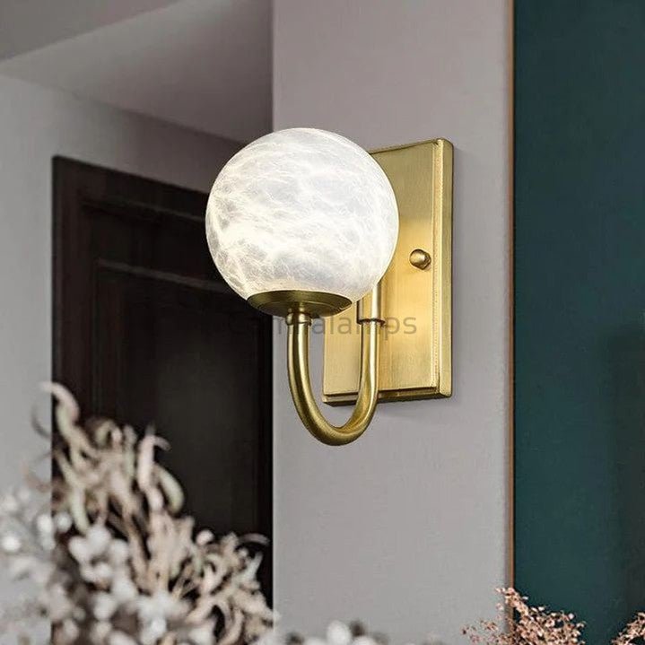 Modern Alabaster Ball Wall Sconce - Camilalamps - CA - MABWS - 1