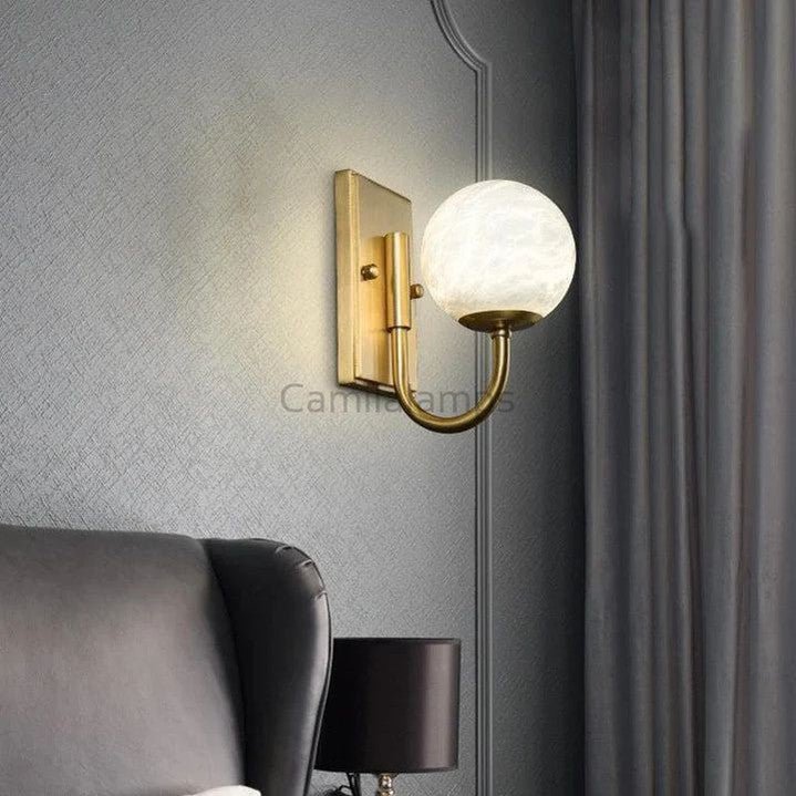 Modern Alabaster Ball Wall Sconce - Camilalamps - CA - MABWS - 1