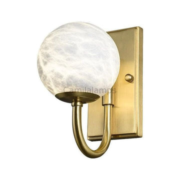Modern Alabaster Ball Wall Sconce - Camilalamps - CA - MABWS - 1