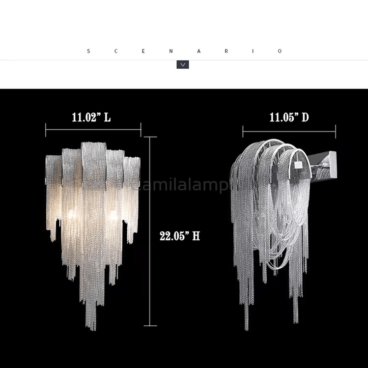 Modern Aluminum Chain Tassel Wall Sconce - Camilalamps - ILM0592