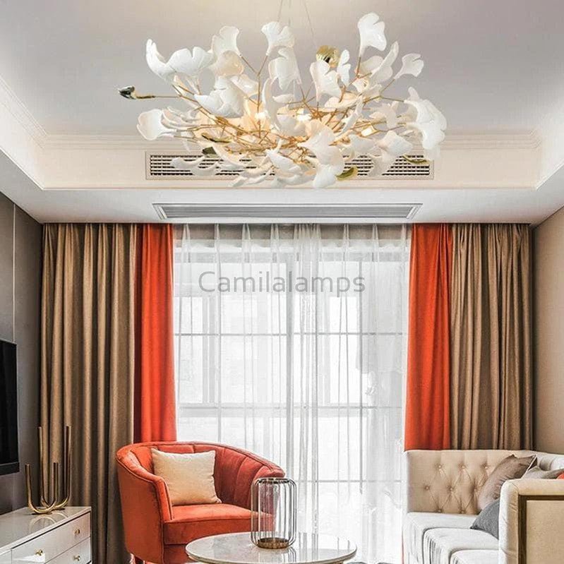 Modern Ceramic Petal Chandelier - Camilalamps - ILC0384