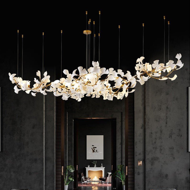 Modern Creative Ginkgo Linear Chandelier - Camilalamps - ILC1023