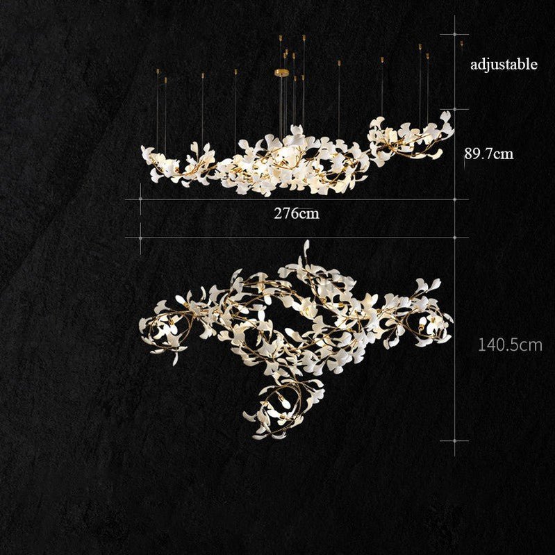 Modern Creative Ginkgo Linear Chandelier - Camilalamps - ILC1024