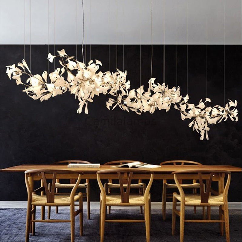 Modern Creative Ginkgo Linear Chandelier - Camilalamps - ILC1025