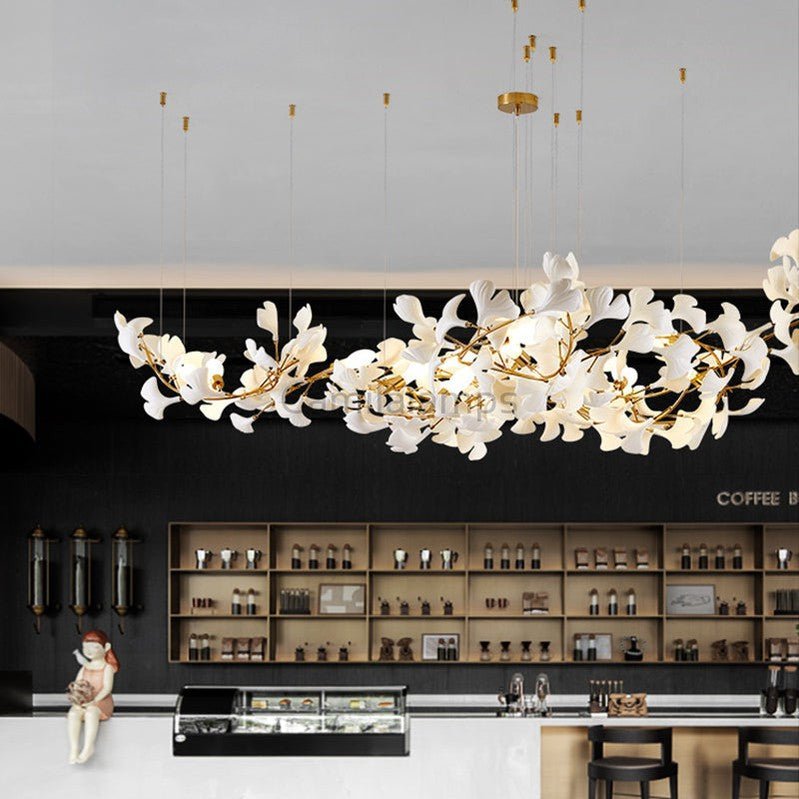 Modern Creative Ginkgo Linear Chandelier - Camilalamps - ILC1025