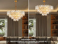 Modern Crystal Chandelier, 3 - Tier Black Chandelier for Entryway Luxury Chandelier Lighting Ceiling Pendant Light Fixture for Dining Rooms Kids Bedroom Hall Foyer Stairway Round 24.4