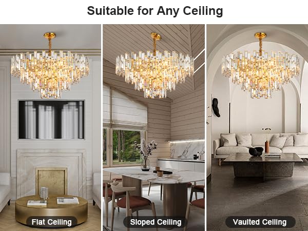 Modern Crystal Chandelier, 3 - Tier Black Chandelier for Entryway Luxury Chandelier Lighting Ceiling Pendant Light Fixture for Dining Rooms Kids Bedroom Hall Foyer Stairway Round 24.4" - Camilalamps - B0DN9L7XWJ