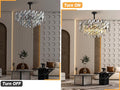 Modern Crystal Chandelier, 3 - Tier Black Chandelier for Entryway Luxury Chandelier Lighting Ceiling Pendant Light Fixture for Dining Rooms Kids Bedroom Hall Foyer Stairway Round 24.4
