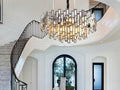 Modern Crystal Chandelier, 3 - Tier Black Chandelier for Entryway Luxury Chandelier Lighting Ceiling Pendant Light Fixture for Dining Rooms Kids Bedroom Hall Foyer Stairway Round 24.4