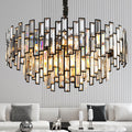 Modern Crystal Chandelier, 3 - Tier Black Chandelier for Entryway Luxury Chandelier Lighting Ceiling Pendant Light Fixture for Dining Rooms Kids Bedroom Hall Foyer Stairway Round 24.4