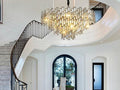 Modern Crystal Chandelier, 3 - Tier Black Chandelier for Entryway Luxury Chandelier Lighting Ceiling Pendant Light Fixture for Dining Rooms Kids Bedroom Hall Foyer Stairway Round 24.4