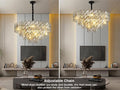 Modern Crystal Chandelier, 3 - Tier Black Chandelier for Entryway Luxury Chandelier Lighting Ceiling Pendant Light Fixture for Dining Rooms Kids Bedroom Hall Foyer Stairway Round 24.4