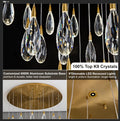 Modern Crystal Chandelier, 36“ Gold Round Raindrop Chandelier, 43 - Light Chandeliers for Living Room Dining Room Foyer Entryway Staircase High Ceilings, Luxury K9 Teardrop Light Fixture - Camilalamps - B0DXZGSZXD