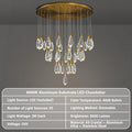 Modern Crystal Chandelier, 36“ Gold Round Raindrop Chandelier, 43 - Light Chandeliers for Living Room Dining Room Foyer Entryway Staircase High Ceilings, Luxury K9 Teardrop Light Fixture - Camilalamps - B0DXZGSZXD