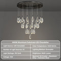 Modern Crystal Chandelier, 36“ Gold Round Raindrop Chandelier, 43 - Light Chandeliers for Living Room Dining Room Foyer Entryway Staircase High Ceilings, Luxury K9 Teardrop Light Fixture - Camilalamps - B0DXZGSZXD