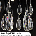 Modern Crystal Chandelier, 36“ Gold Round Raindrop Chandelier, 43 - Light Chandeliers for Living Room Dining Room Foyer Entryway Staircase High Ceilings, Luxury K9 Teardrop Light Fixture - Camilalamps - B0DXZGSZXD